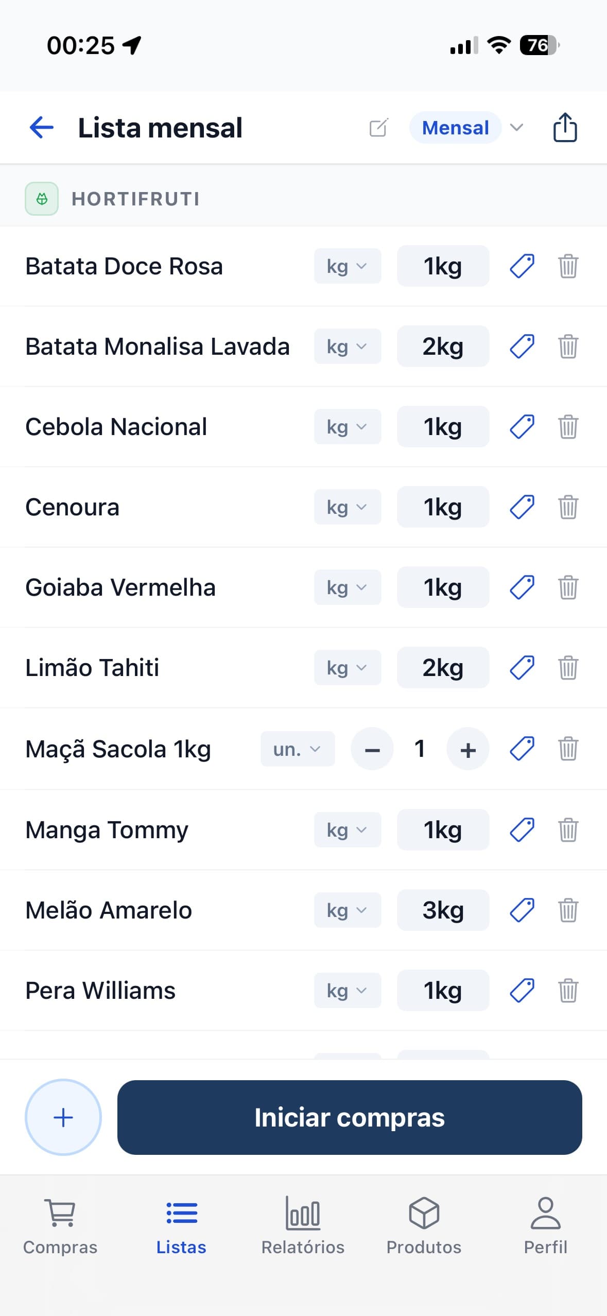 Lista de compras inteligente no Comprô